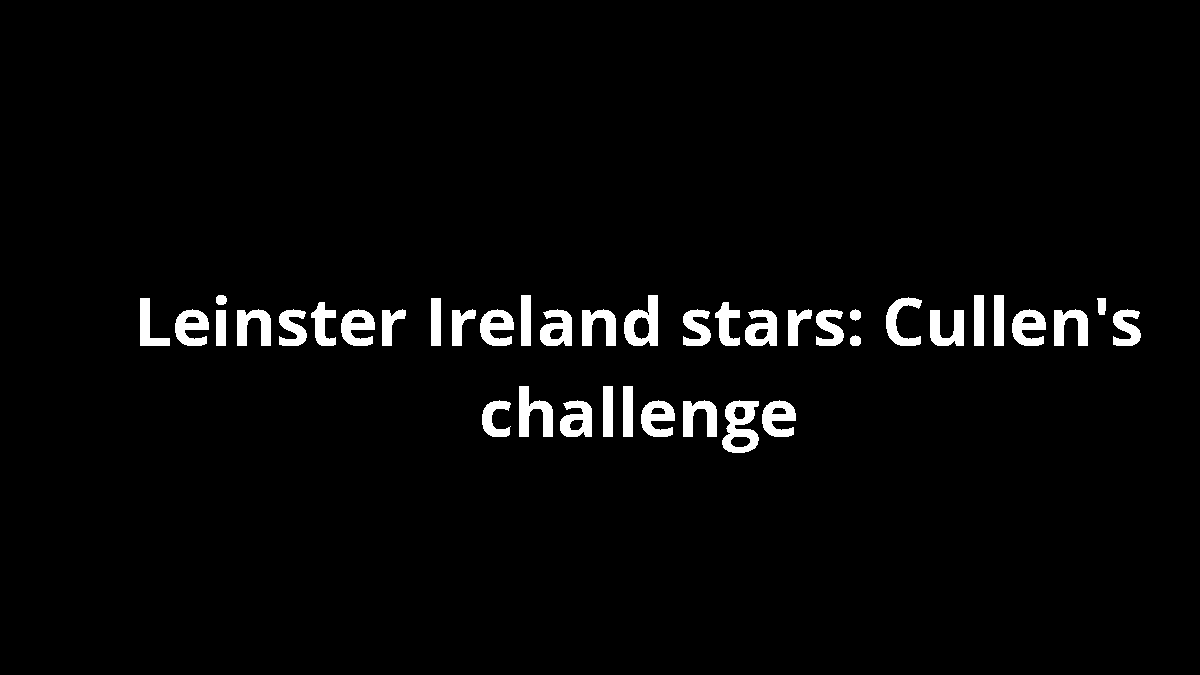 Leinster Ireland stars: Cullen's challenge